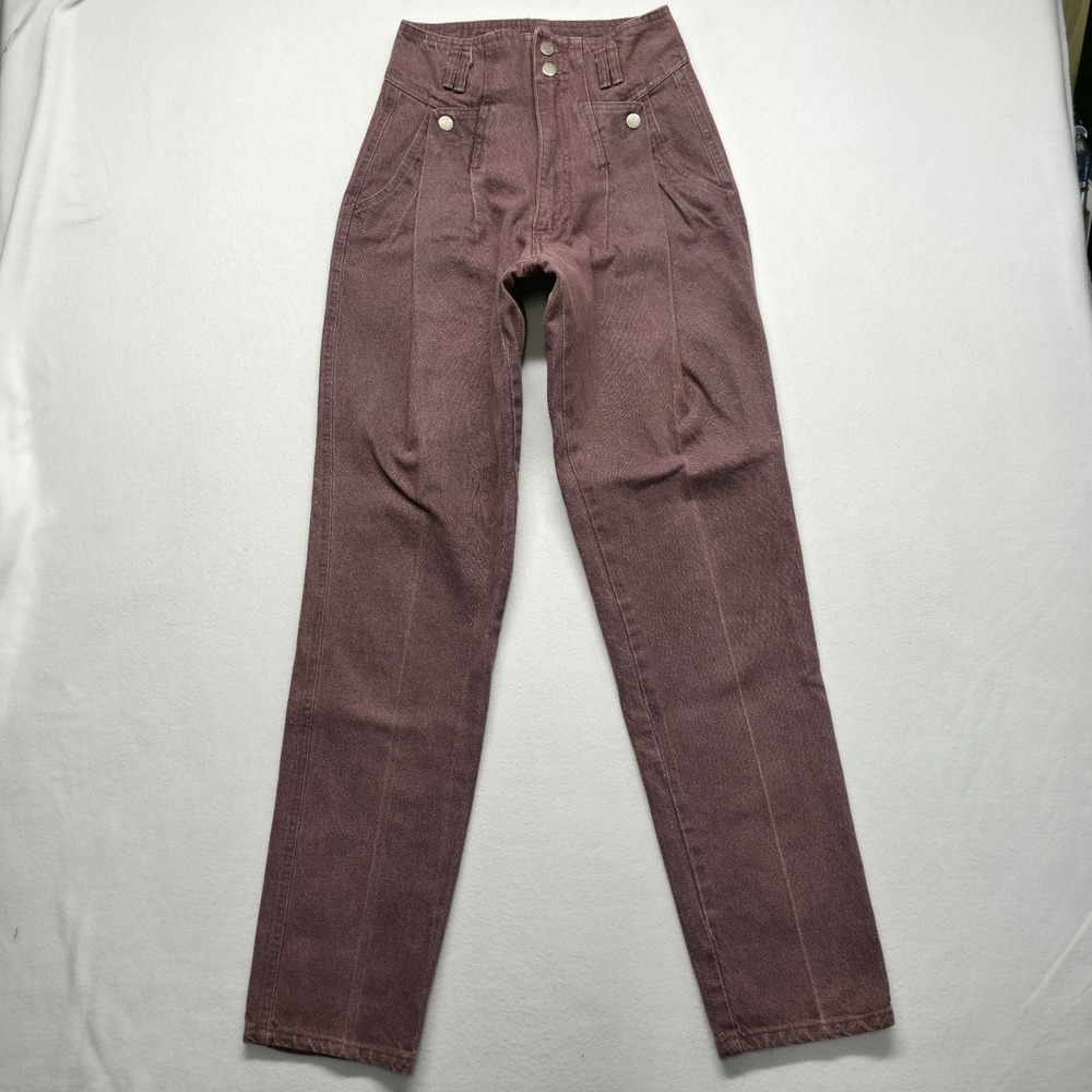 Vintage Panhandle Slim Women's Maroon Bareback Western Denim Jeans Size 9/10 USA